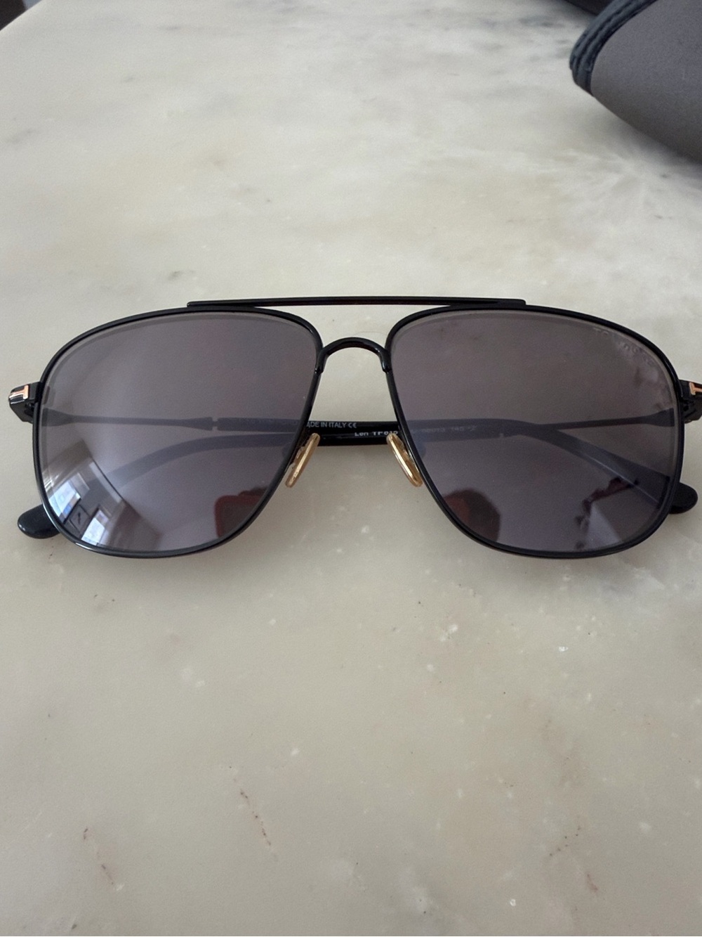 Tom Ford Men’s Black Sunglasses with Brown Case